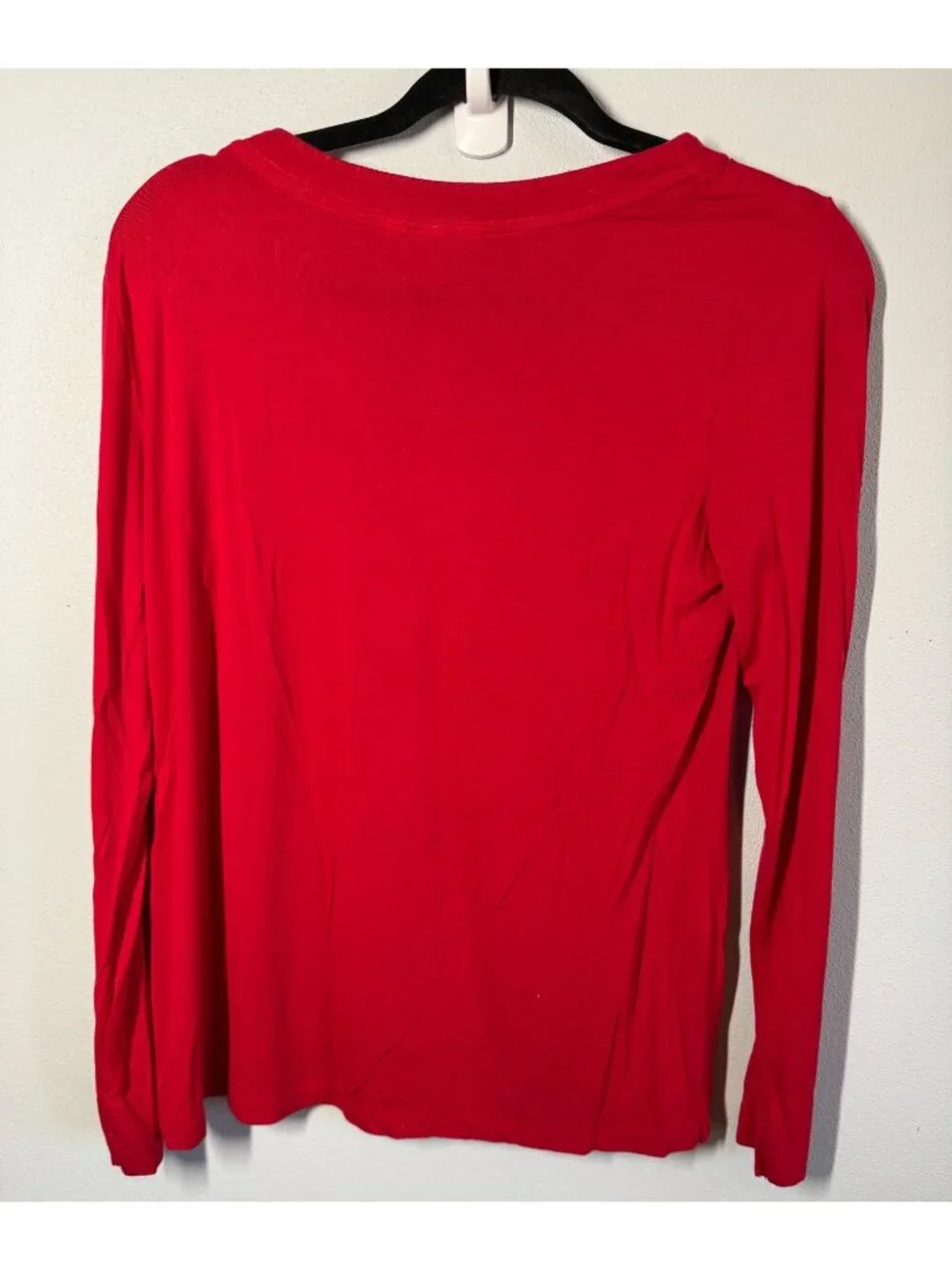 Soma Cool Nights Womens S Red Long Sleeve‎ Pajama Top Soft Lounge Scoop Neck